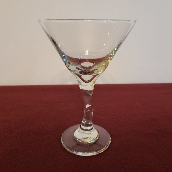 Libbey #37799 Vintage Clear Martini Glass With Zig Zag Z-Stem Mixed Drinks Glass - Picture 8 of 13